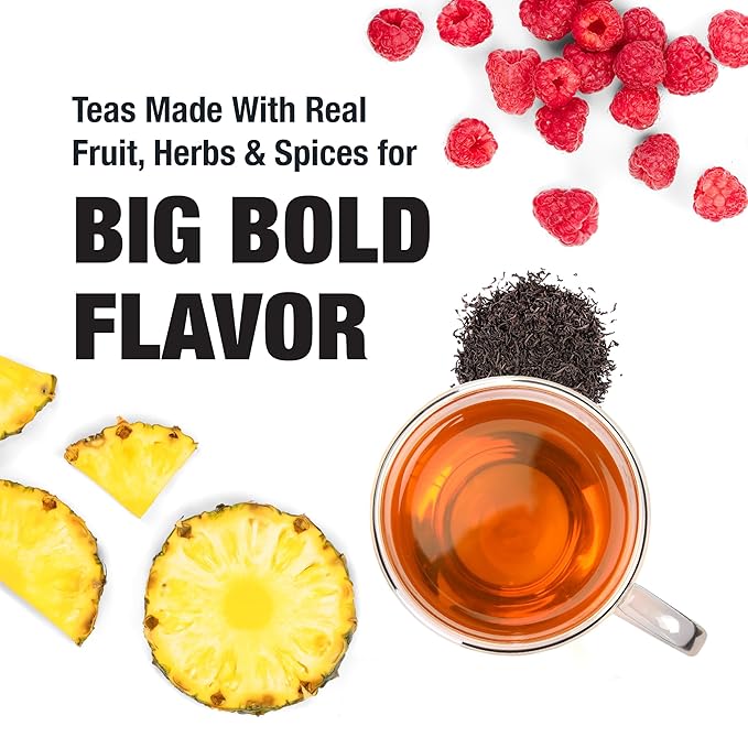 Tiesta Tea - Black Loose Leaf Tea Gift Box 3 Pouches High Caffeine - Hot &amp Iced Tea Variety Pack with Chai Fruit &amp English Breakfast Bags Loose Leaf Assortment