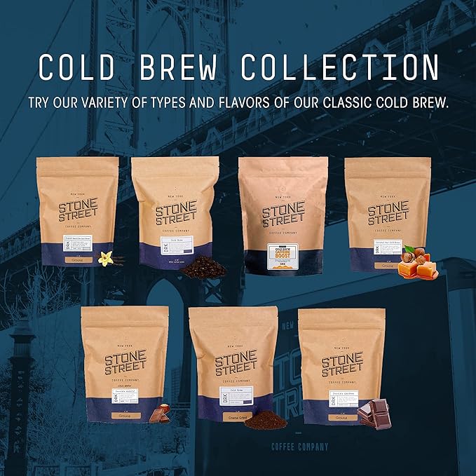 Stone Street Cold Brew Decaf Coffee Beans Swiss Water Process Low Acid 100% Arabica Gourmet Coffee Medium Roast Whole Bean 5 LB