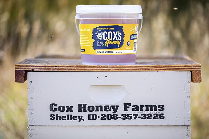 Cox's Honey - Bulk Honey Raw Unfiltered 12 LBS | 100% Pure Clover Delicious Honey - Product of the USA
