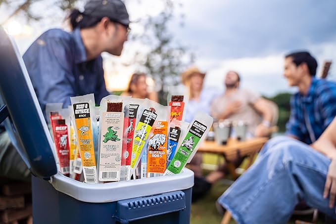 Jerky Dynasty The Ultimate 27-Piece Exotic Jerky with Gift Box - Buffalo Bob's Wild Game Jerky Variety Pack - Exclusive Flavors &amp Protein Snack - Farm Raised
