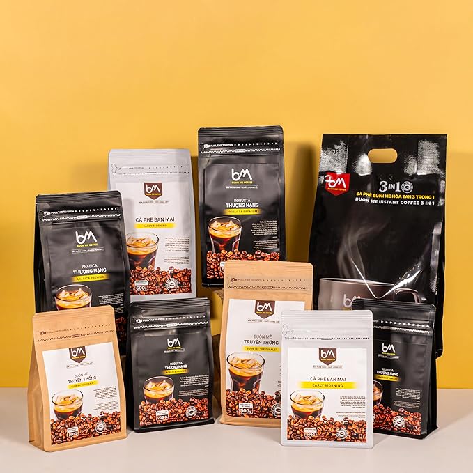 Buon Me Coffee Robusta &amp Arabica Blend Roasted Ground Coffee Medium Roast Smooth &amp Bold Vietnamese Coffee 17.6oz Bag (Pack of 1)