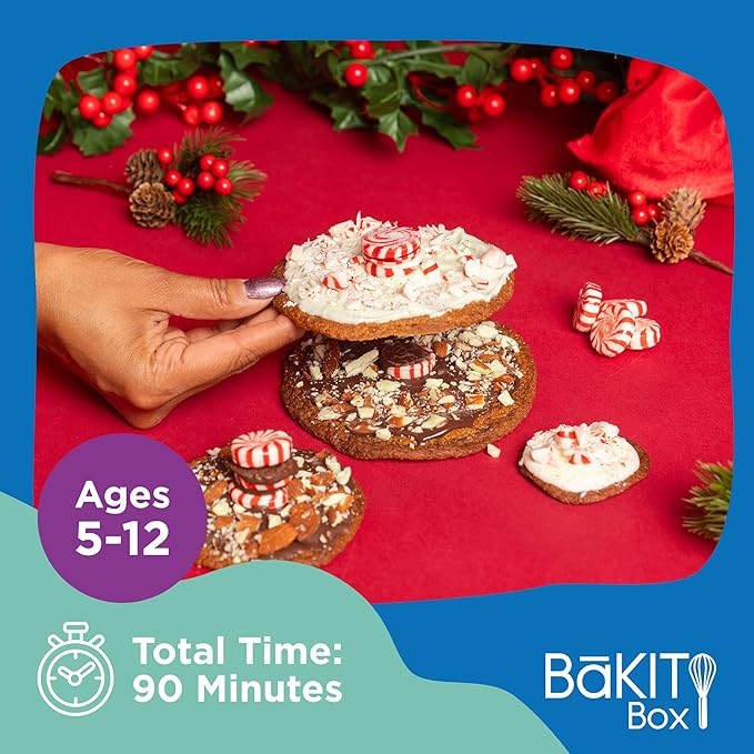 BāKIT Box Holiday Peppermint Trees Kit for Kids | DIY Christmas Cookie Decorating Kit | Fun Gingerbread House Alternative Great Gift for Boys and Girls