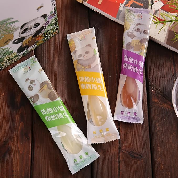 MEIMIDUO 1 box of 9 bags of honey bars - from a pure beekeeping farm without additives. Independent disposable spoon packaging clean and hygienic ready to eat super portable. Very suitable for lov