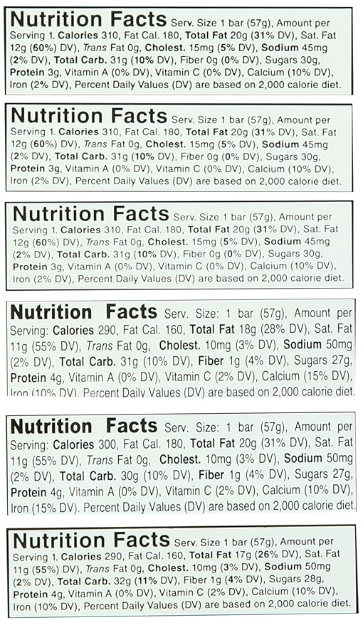 Kona Bar Chocolate Coffee Bar's luau Variety Pack All Flavors 6 Count (Pack of 6)