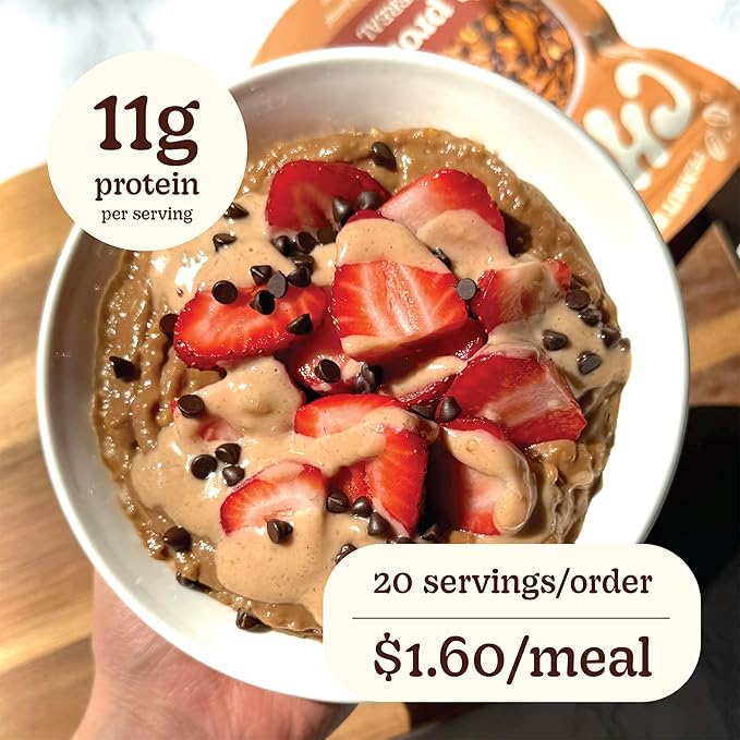 ChiChi – Protein Hot Cereal | Peanut Butter Chip (8.8 oz x 4 pouches 20 servings) —Made with Chickpeas Protein-Packed (11g) High Fiber Made with Simple Ingredients Gluten Free Grain Free Vegan