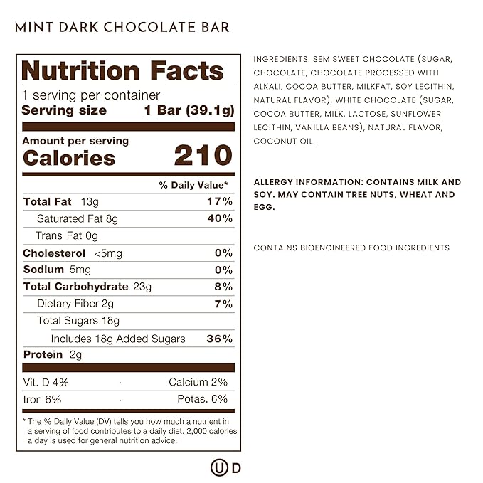 Ethel M Chocolates Premium Dark Mint Chocolate Mint Bars Individually Wrapped Chocolate Candy Bars for Gifting Holidays &amp Everyday Indulgence (24 Pieces)