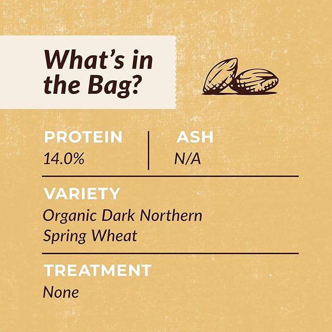 100% Organic Hard Red Spring Wheat Berries- 25 lbs