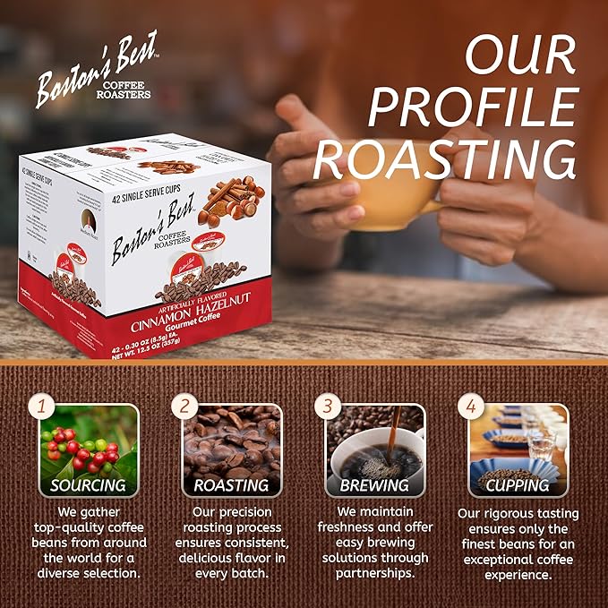 Boston’s Best - Cinnamon Hazelnut Delicious Gourmet Coffee Compatible with Keurig Coffee Maker - 42 Count (Pack of 1)