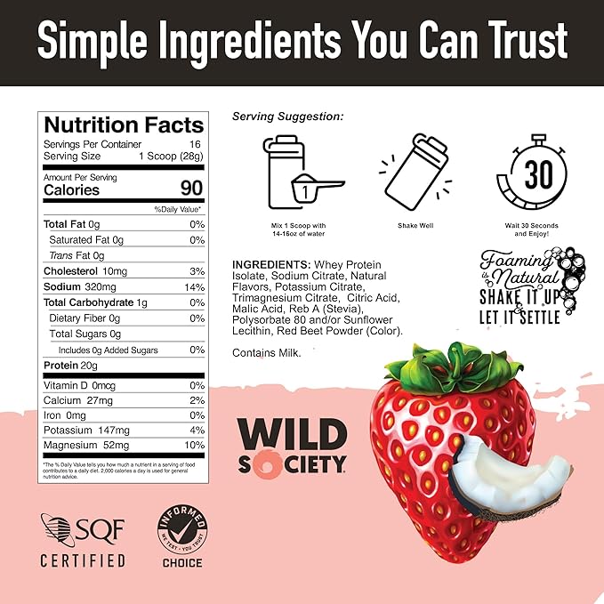WILD SOCIETY Clear Isolate + Whey Concentrate Super Combo - Strawberry Coconut Clear Whey + Vanilla Bean Whey Concentrate