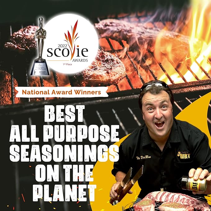 Todd’s DIRT - All Purpose Seasoning &amp BBQ Rub 3 Pack Sampler Set Gourmet Seasonings and Rub that’s GREAT ON EVERYTHING 100% All Natural with No MSG &amp Gluten-Free