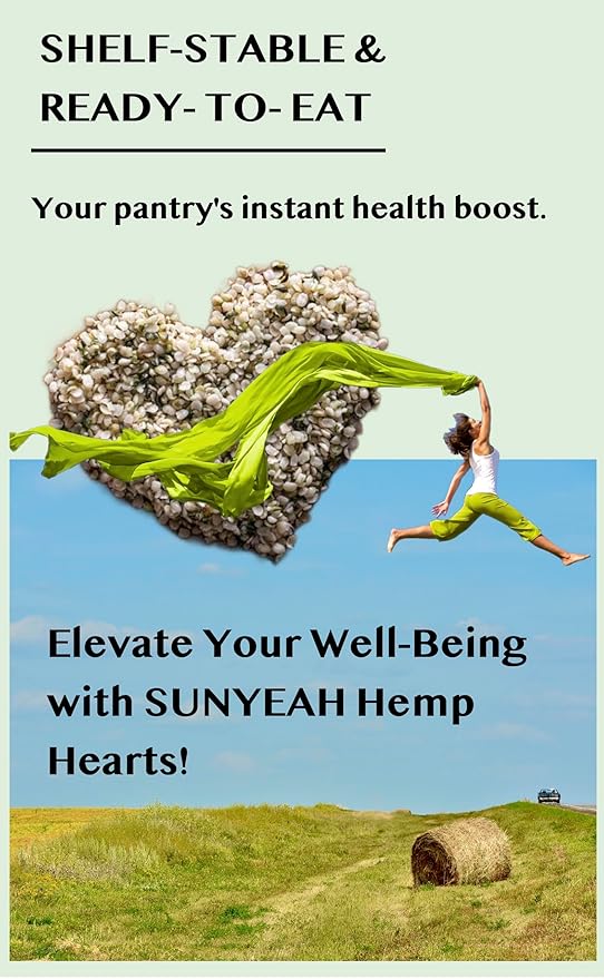 SUNYEAH Canadian Hemp Hearts - 2kg of Pure Prairie Saskatchewan Harvest Shelled Hemp Seeds Perfect for Smoothies Yogurt and Salads - Non-GMO Vegan Keto Gluten-Free(Pack of 1)