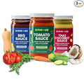 Beyond the Bib - Toddler and Kids Healthy Meal Sauces and Dips - Made with Vegetables No Added Sugar No Salt No Artificial Ingredients - Ready to Eat - For 24+ Months (Tomato BBQ Thai Coconut)