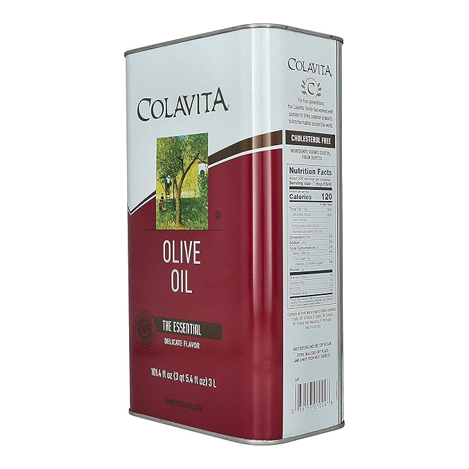 Light and Buttery Olive Oil in Tin Ideal for Baking and Cooking 101.4 Fl Oz by Colavita
