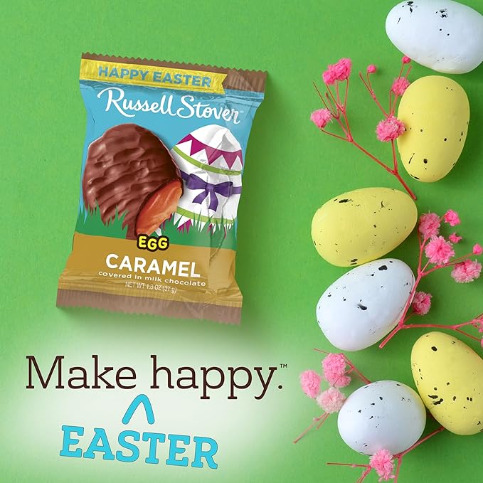 Russell Stover Easter Caramel Milk Chocolate Easter Egg 1.3 oz each (Pack of 18)