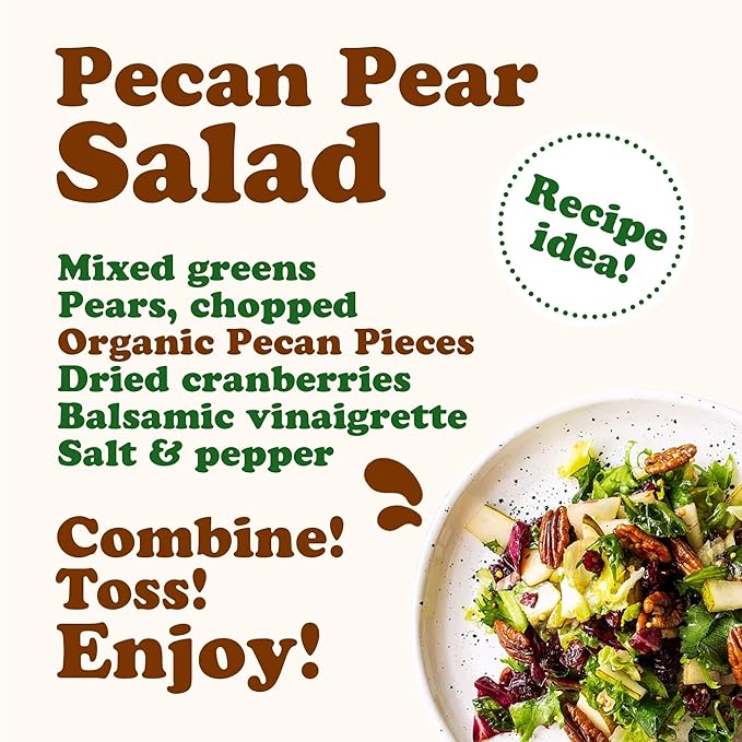 Food to Live - Organic Pecan Pieces 14 Pounds - Raw Chopped Pecans Non-GMO Unsalted Unroasted Kosher Shelled Kosher Vegan Sirtfood Bulk