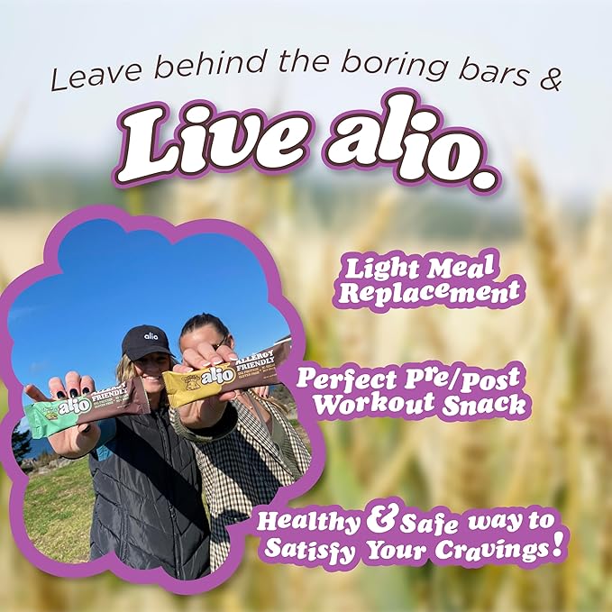 Alio Protein Bars - Choco Brownie (12 Bars) – Free From The Top 9 Food Allergens High Protein Low-Calorie Vegan Gluten-Free Nut-Free Non-GMO Plant-Based Seed Oil Free Delicious &amp Healthy