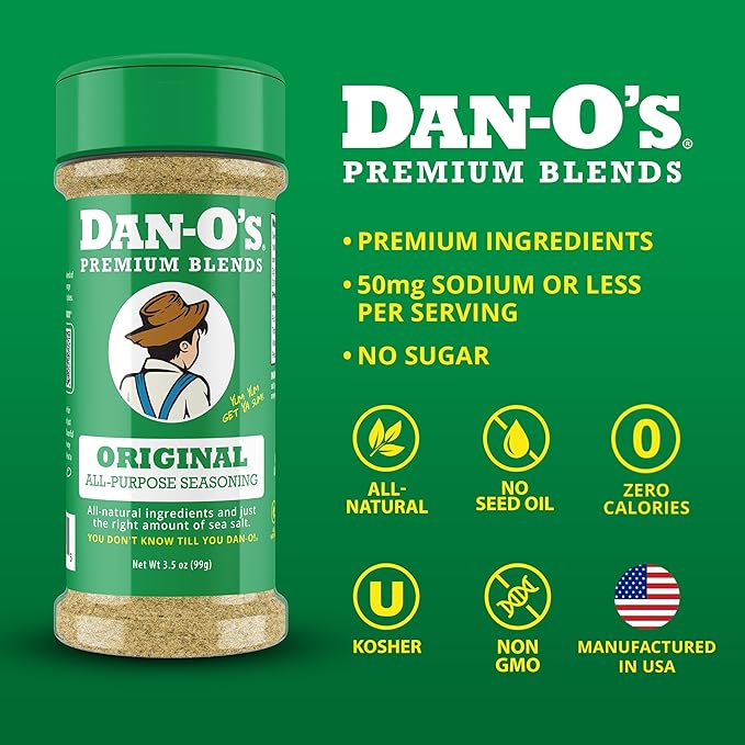 Dan-O's 4 Bottle Seasoning Set Small Bottles 4 Pack Includes Spicy Chipotle SEA-soning and Jalapeño Cheesoning Seasonings Sugar Free Zero Calorie Seasoning Kit for Meat Popcorn or Sauce