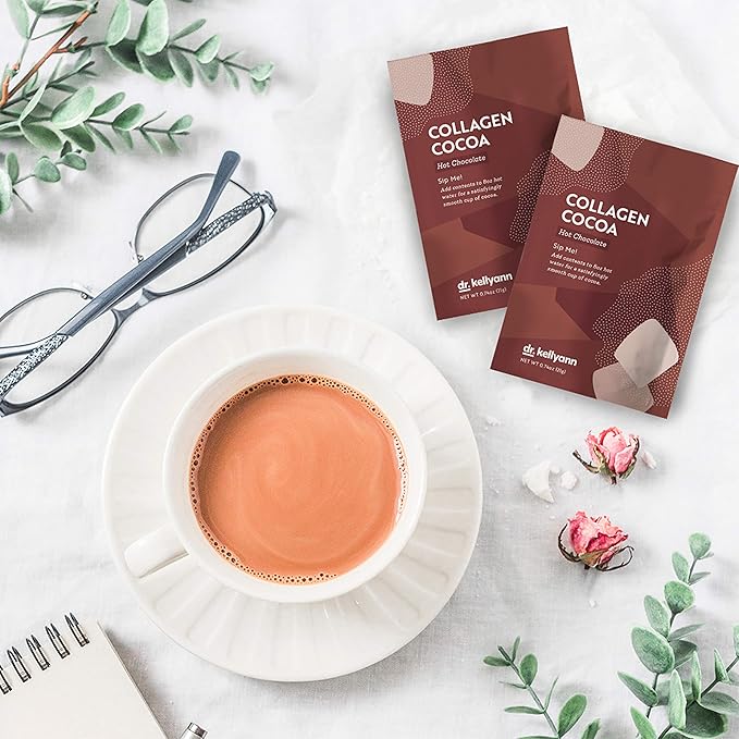 Dr. Kellyann Keto Cocoa Hot Chocolate Packets (7 Servings) – Grass-Fed Collagen &amp Coconut Milk Sugar-Free Keto-Friendly 1 Pack