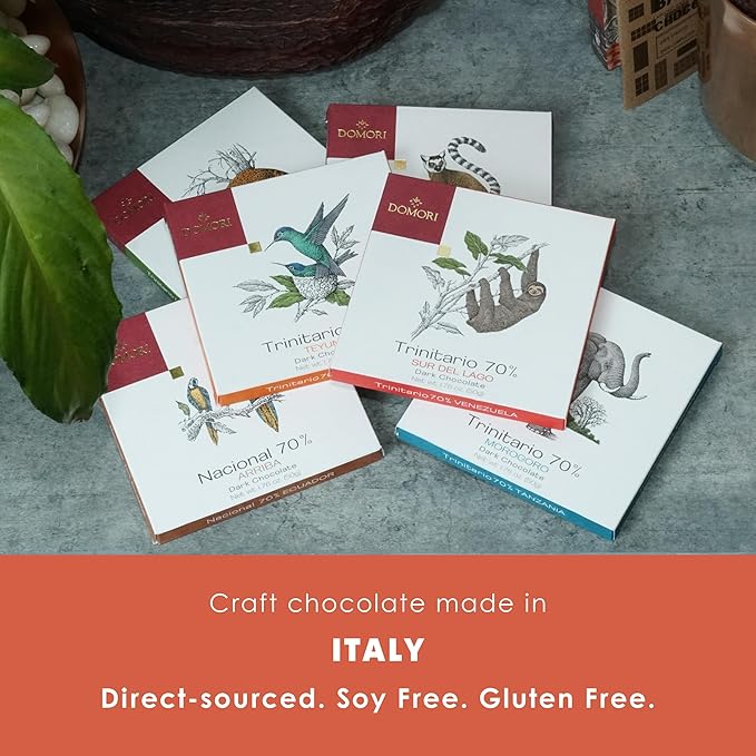 Domori Trinitario Bundle | Vegan Soy Free Gluten Free | 1.8oz Bars 6-Pack