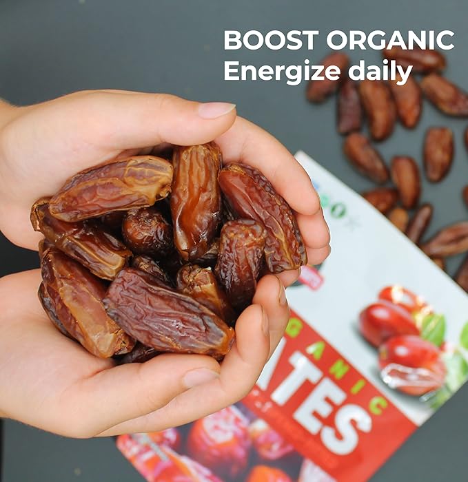 Perfect Delights Organic Dates Vegan Sun-Dried Pitted Dates Healthy Fruit Snack for Kids and Adults - Single Pack(16 oz)