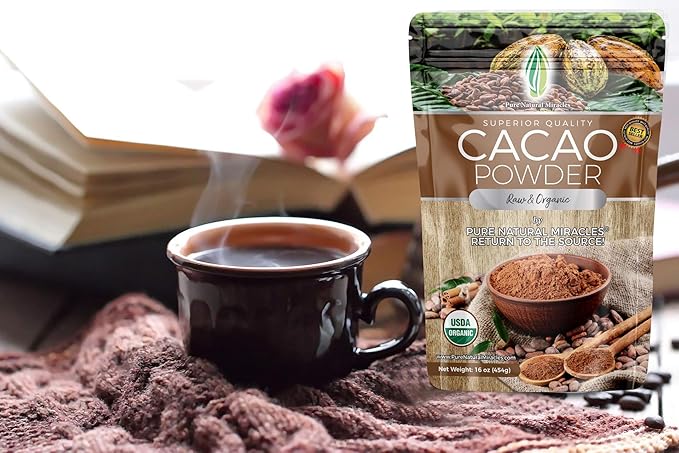 PNM Cacao Powder Organic Raw Unsweetened Cocoa (3 Pack 16 Oz)