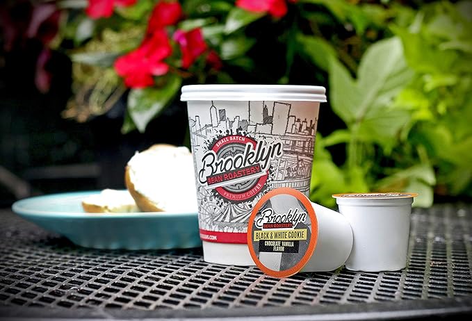 Brooklyn Beans Black and White Cookie Coffee Pods - Compatible with Keurig K Cup Brewers Including 2.0 Machines 40 Count Dessert-Inspired