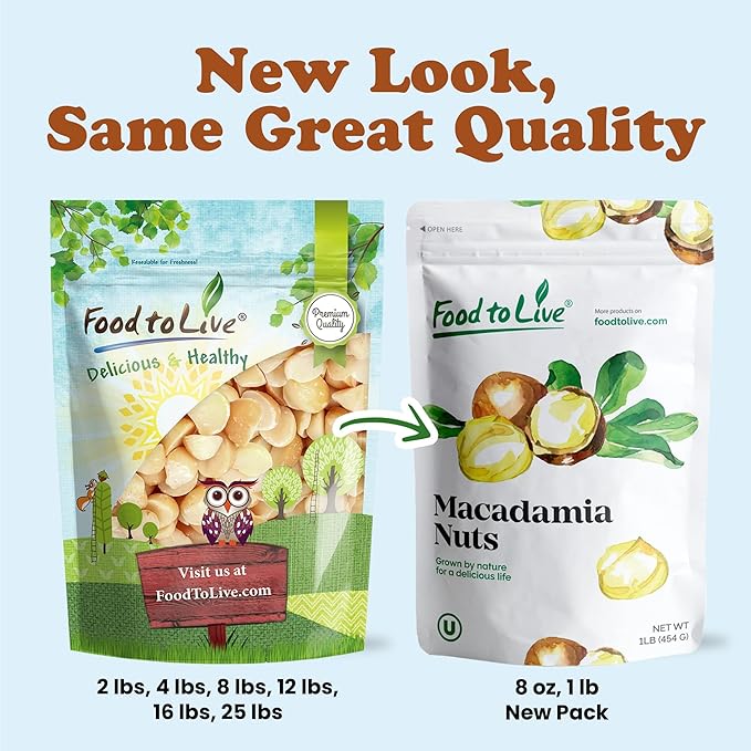Food to Live Macadamia Nut Halves &amp Pieces 4 Pounds – Raw Shelled Unsalted Kosher Vegan Bulk. Keto Snack. Good Source of Healthy Fats. Great for Baking and as Topping for Salads Yogurt.