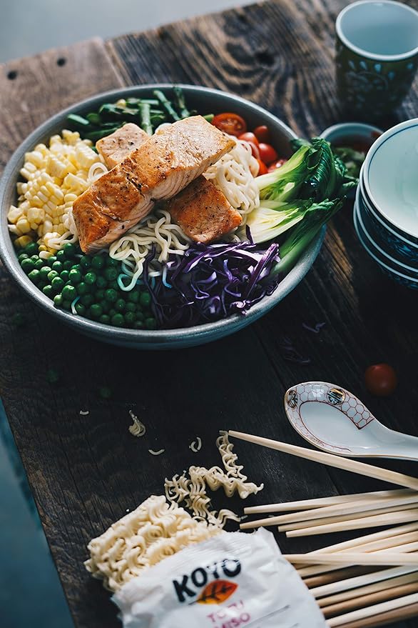 Koyo Ramen Soup Tofu Miso Reduced Sodium Made With Organic Noodles No MSG No Preservatives Vegan 2.1 Ounces Per Package (12 Pack)