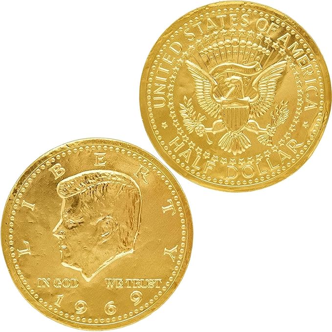Smarty Stop Large Gold Foil-Wrapped Milk Chocolate Dollar Coins (2 Pound (Pack of 1))