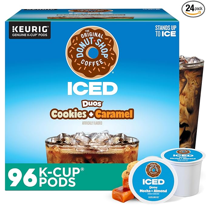 The Original Donut Shop Iced Duos Cookies + Caramel Coffee Keurig Single Serve K-Cup Pods 24 count