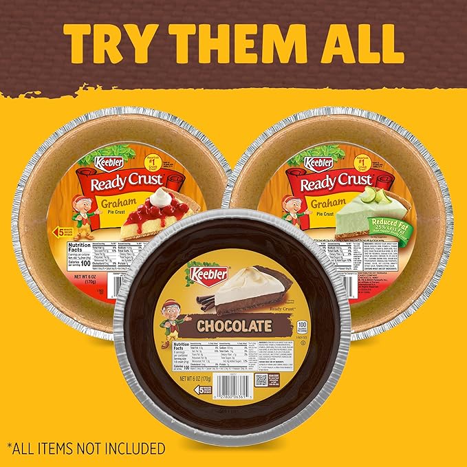 Keebler Ready Crust 9-Inch Chocolate Pie Crusts Premade Pie Crusts For Baking And No-Bake 12 ct