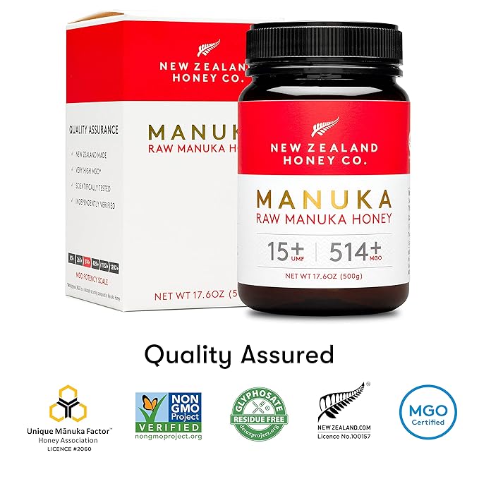 New Zealand Honey Co. Raw Manuka Honey UMF 15+ | MGO 514+ UMF Certified / 17.6oz