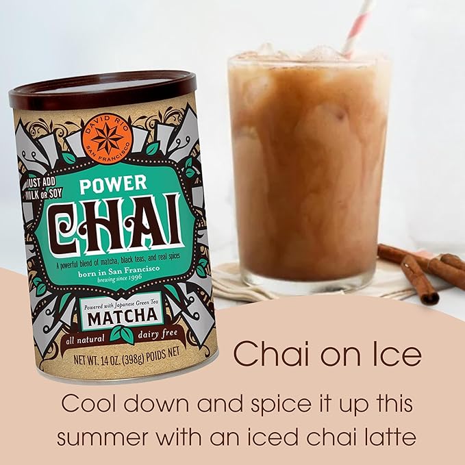 Power Chai Matcha Tea Latte Mix 48 Oz Japanese Matcha Black Tea Organic Spices Vegan Dairy Free Serve Hot or Cold Just Add Water or Milk 68 Servings