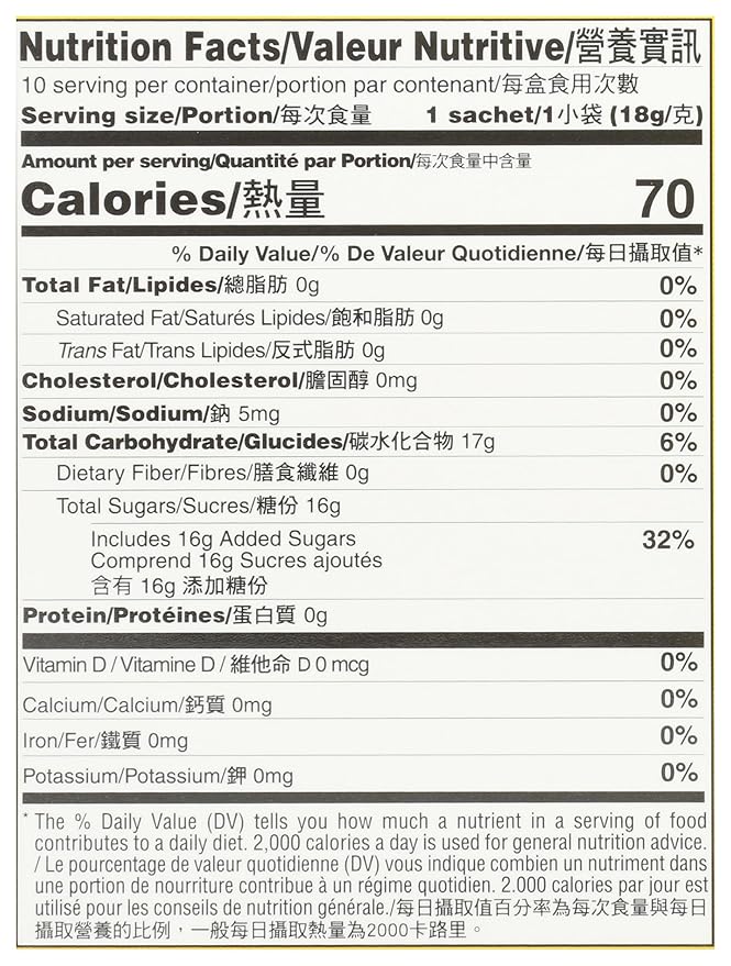 Prince Of Peace Lemon Ginger Honey Crystals Instant Tea Decaffeinated 10 Bags (Pack Of 6)
