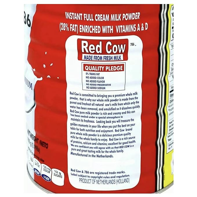 Red Cow Full Cream Milk Powder 2.5 Kg (5.5lb) Made From Real Fresh Milk Product of Netherlands.