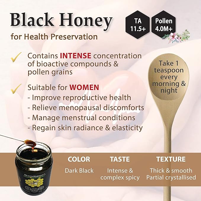 [GIFT CHOICE] Tualang Honey 1.8oz x 3 Jars (Black Red &amp Yellow Honey) | TA 9.5+ to 11.5+ | Pollen Count 2.4 M+ to 4.0 M+ | Pollen Variety 100+ | Wild-ripening on 250ft Treetop | Raw Unpasteurise