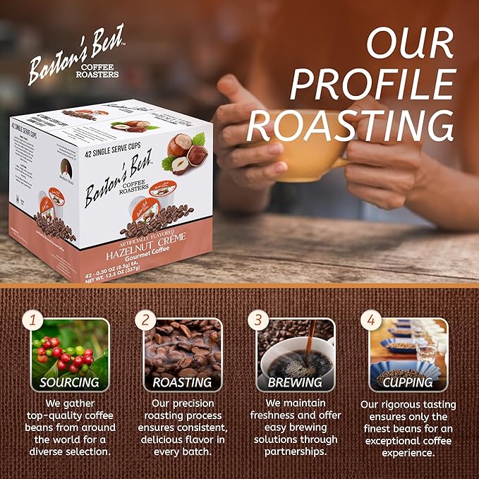 Boston’s Best - Hazelnut Creme Flavored Delicious Gourmet Coffee Compatible with Keurig® Coffee Maker 1 Count (42 Single Serve Cups)