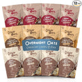 Dozy Oats Overnight Oatmeal Packets Chocol'oat Lover’s Variety Box with Rolled Oats Chia Seeds and Date Powder. Gluten-Free Natural Source of Protein and Fiber 12-Pack