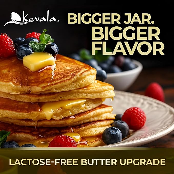 Kevala Clarified Butter Ghee – Grass‑Fed Lactose &amp Casein Free High Smoke Point Cooking &amp Baking Butter Alternative – Keto &amp Gluten Free Spread &amp Oil Substitute | 2 lb