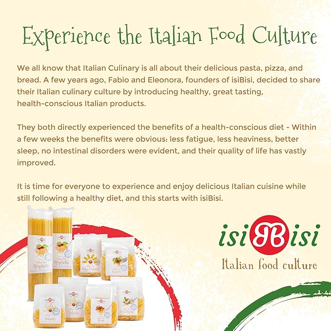 isiBisi Gluten-Free Pasta Sampler 8-Pack - Penne Spaghetti Rigatoni Tubetti Baby Mafalda Spirali Noodles - Non GMO Vegan Made in Italy