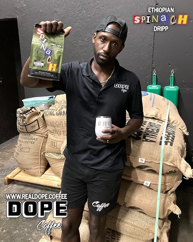 Dope Coffee Ethiopian Dripp Medium Roast Ground Coffee 12oz Sidamo Region 100% Arabica Coffee 12oz