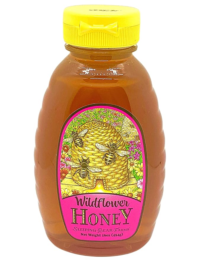 Wildflower Honey 16 oz. Bottle - Case of 12 Bulk Wholesale Honey Unpasteurized Unblended No Additives 100% Pure Honey