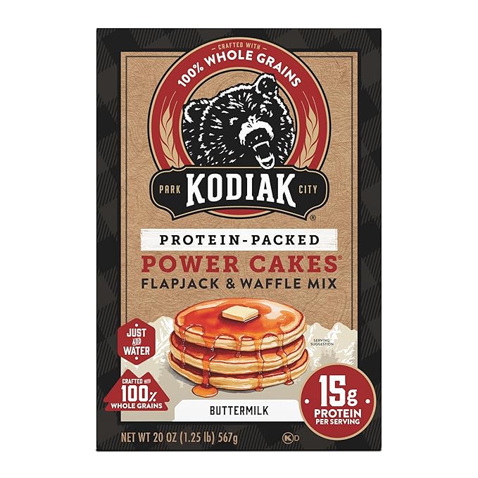 Kodiak Cakes Protein Pancake Power Cakes Flapjack and Waffle Baking Mix Buttermilk 20 Oz (Pack of 6)