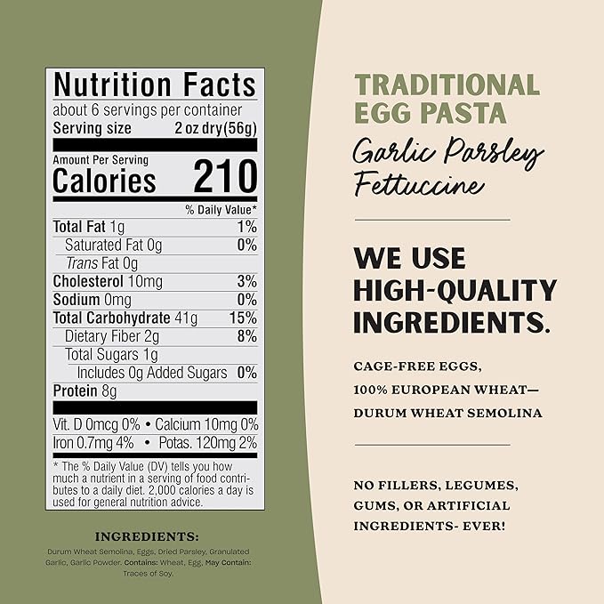 Al Dente Traditional Variety 4-Pack – All-Natural Hand-Crafted Egg Pasta. Includes Egg Spinach Garlic Parsley Fettuccine and Golden Bonnetti. (Packaging May Vary) - 12oz Bags (Pack of 4)