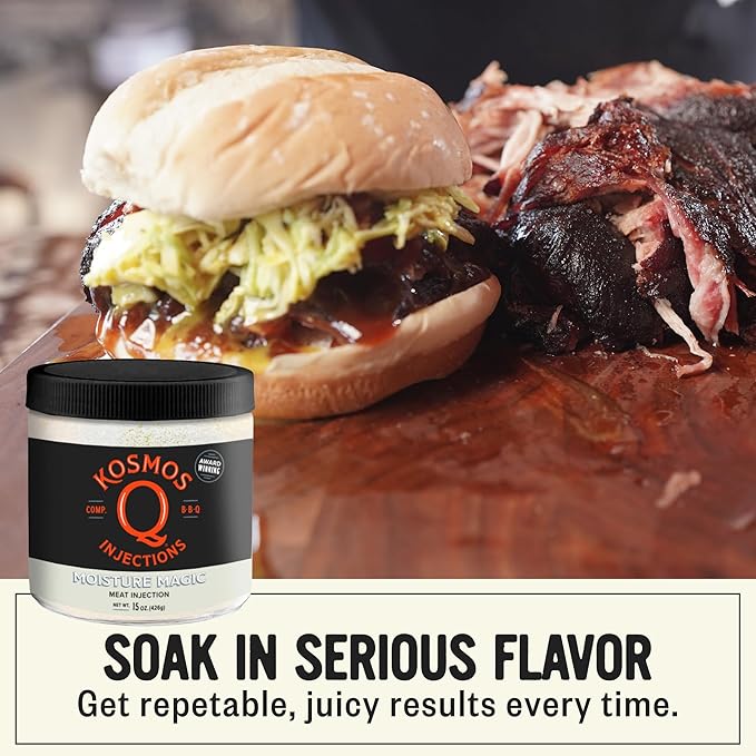 Kosmos Q Moisture Magic BBQ Injection Phosphate Meat Marinade for Chicken Pork Brisket Fish &amp More BBQ Competition Injection Blend to Maximize Juiciness Flavor &amp Moisture Gluten Free 1