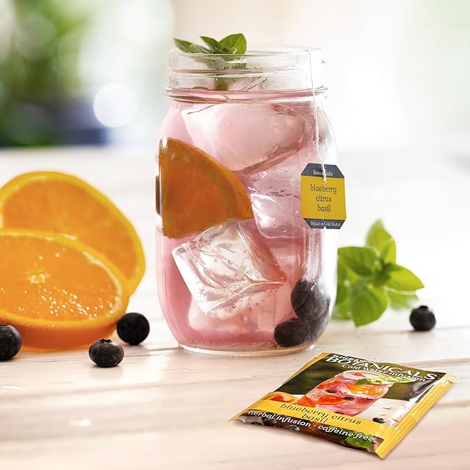 Bigelow Botanicals Cold Water Infusion Blueberry Citrus Basil Herbal Tea Caffeine Free Tea with Blueberry Citrus Flavor 18 Count Box (Pack of 6) 108 Total Tea Bags