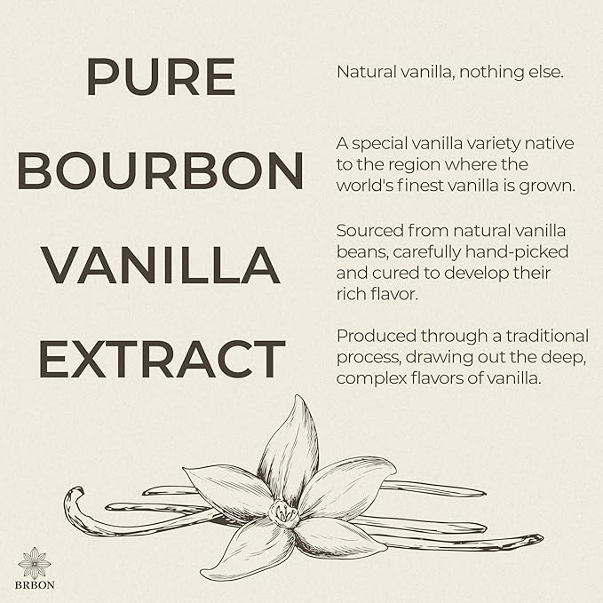 BRBON 8oz Pure Vanilla Extract | Made from Premium Madagascar Bourbon Vanilla Beans | Pure Extract Perfect for Baking Cooking &amp Desserts | Non-GMO Gluten-Free Vegan &amp Kosher | 8oz. Bottle