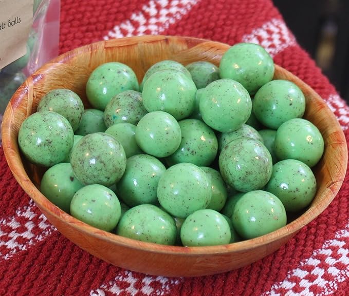Kauffman Orchards Green Mint Chocolate Malt Balls 14 Ounce Bag