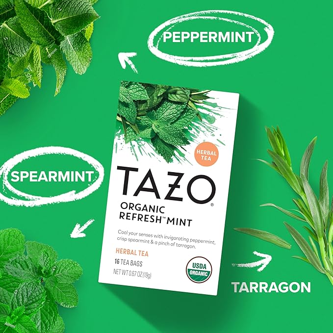 TAZO Tea Bags Green Tea Organic Zen Green Ginger &amp Peachy Green (1ea) (Variety Pack)