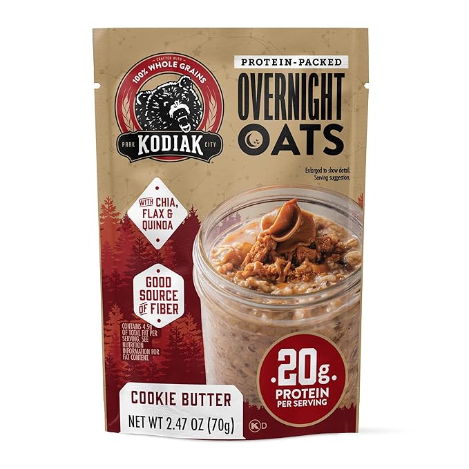 Kodiak Cakes Protein Overnight Oats Cookie Butter 9 pouches